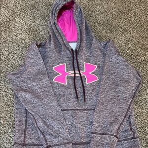 Under Armour Purple Hoodie with Pink Logo